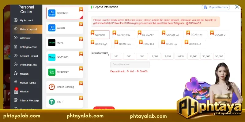Multiple Funding Options for PHTAYA Deposits